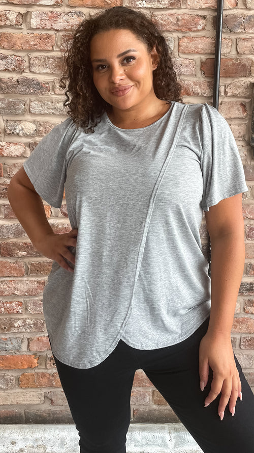CurveWow Wrap T-Shirt Silver Grey