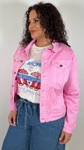 CurveWow Denim Jacket Light Pink