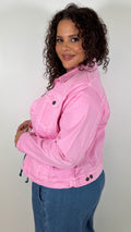 CurveWow Denim Jacket Light Pink