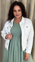 CurveWow Denim Jacket White