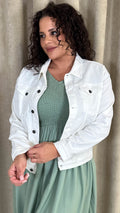 CurveWow Denim Jacket White
