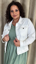 CurveWow Denim Jacket White