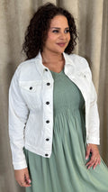 CurveWow Denim Jacket White