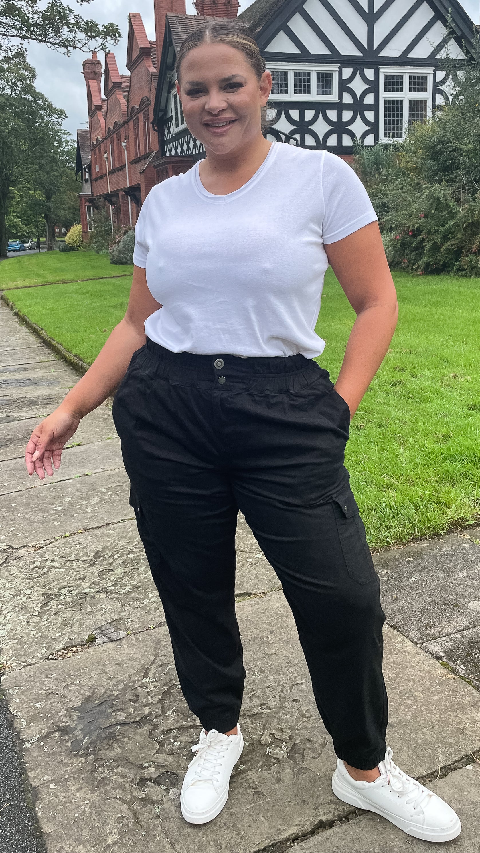 CurveWow Cargo Trouser Black