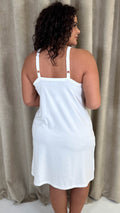 CurveWow Basic Slip Dress White