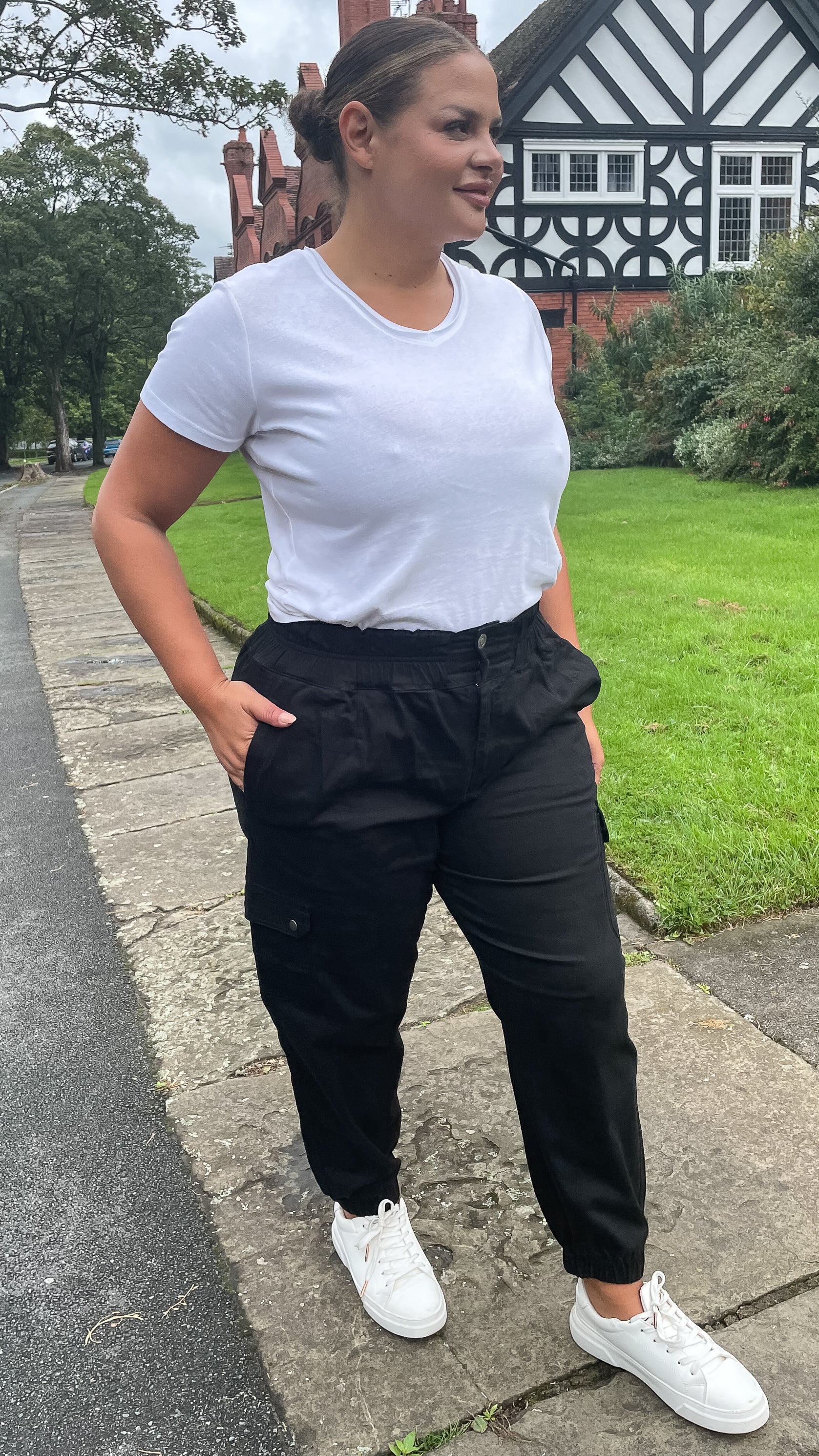 CurveWow Cargo Trouser Black