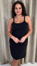 CurveWow Basic Slip Dress Black
