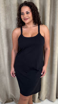 CurveWow Basic Slip Dress Black