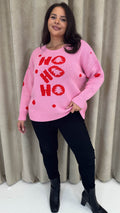 CurveWow Hohoho Christmas Jumper Pink