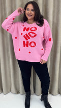 CurveWow Hohoho Christmas Jumper Pink