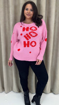 CurveWow Hohoho Christmas Jumper Pink