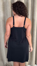 CurveWow Basic Slip Dress Black