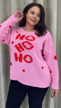 CurveWow Hohoho Christmas Jumper Pink