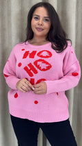 CurveWow Hohoho Christmas Jumper Pink