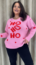 CurveWow Hohoho Christmas Jumper Pink