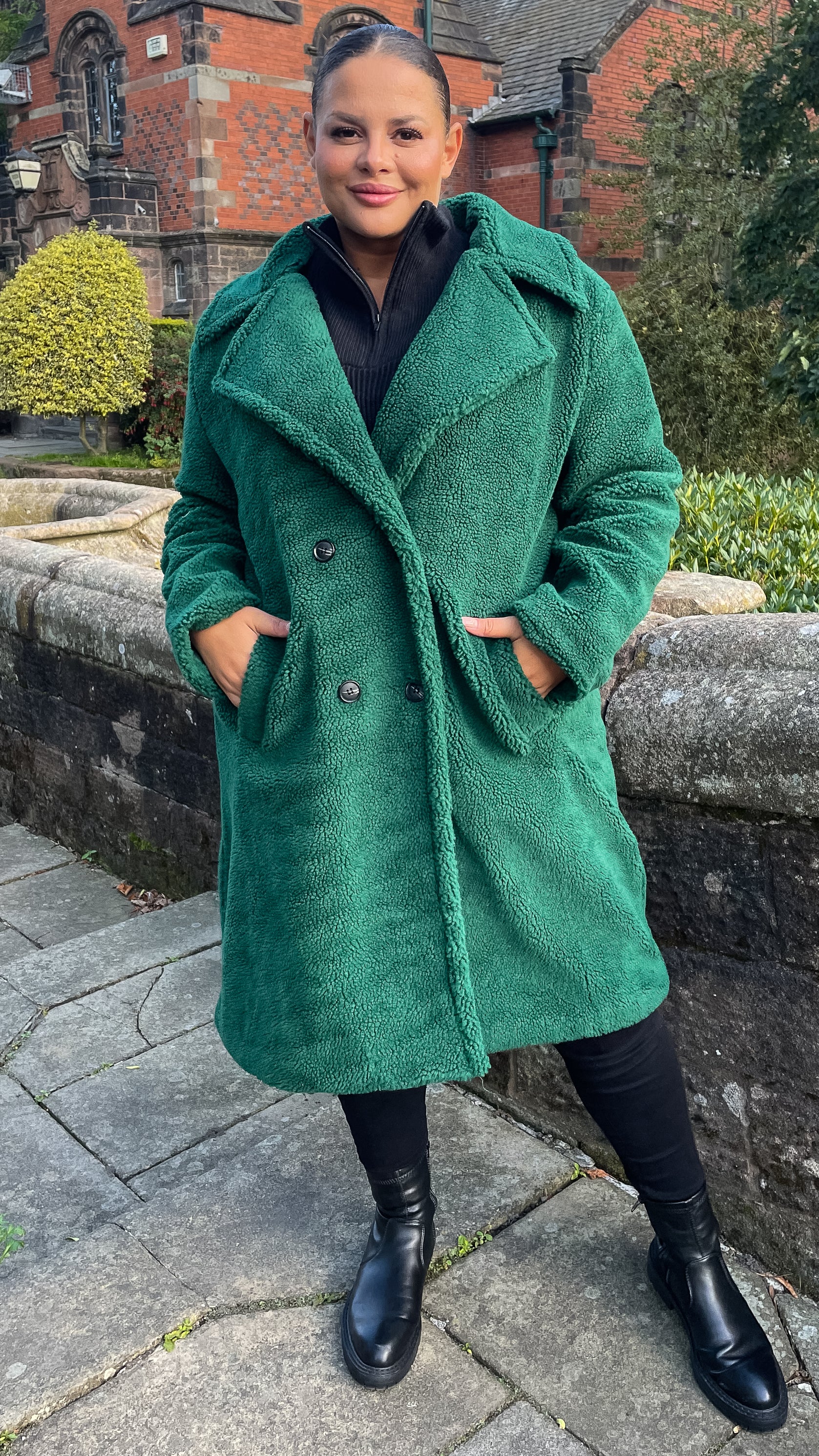 CurveWow Teddy Coat Green – Curvewow