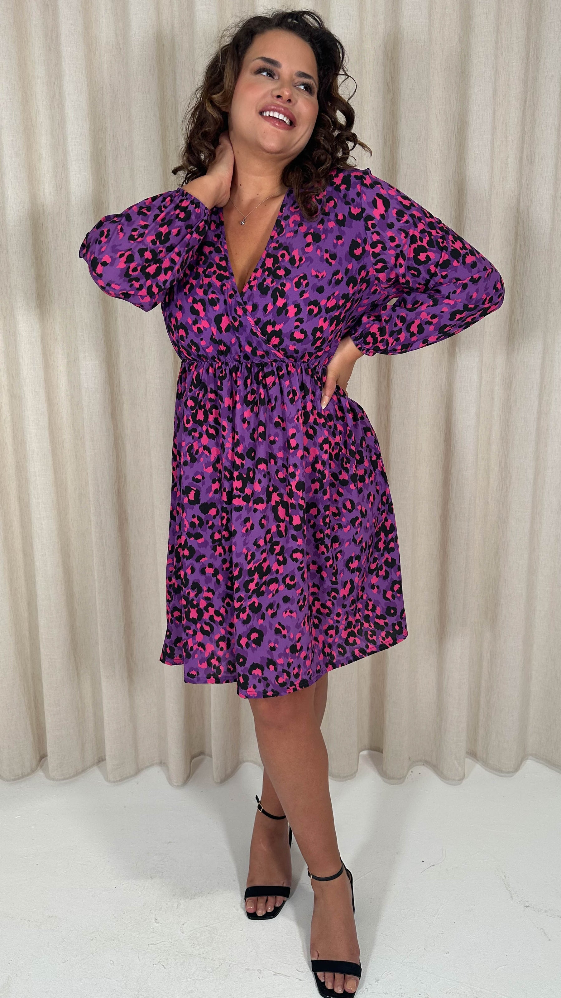 purple leopard print dress Clara Mini Girl In Mind A trendy y2k aesthetic purple leopard print pattern. Lovers and Friends Sasha Mini