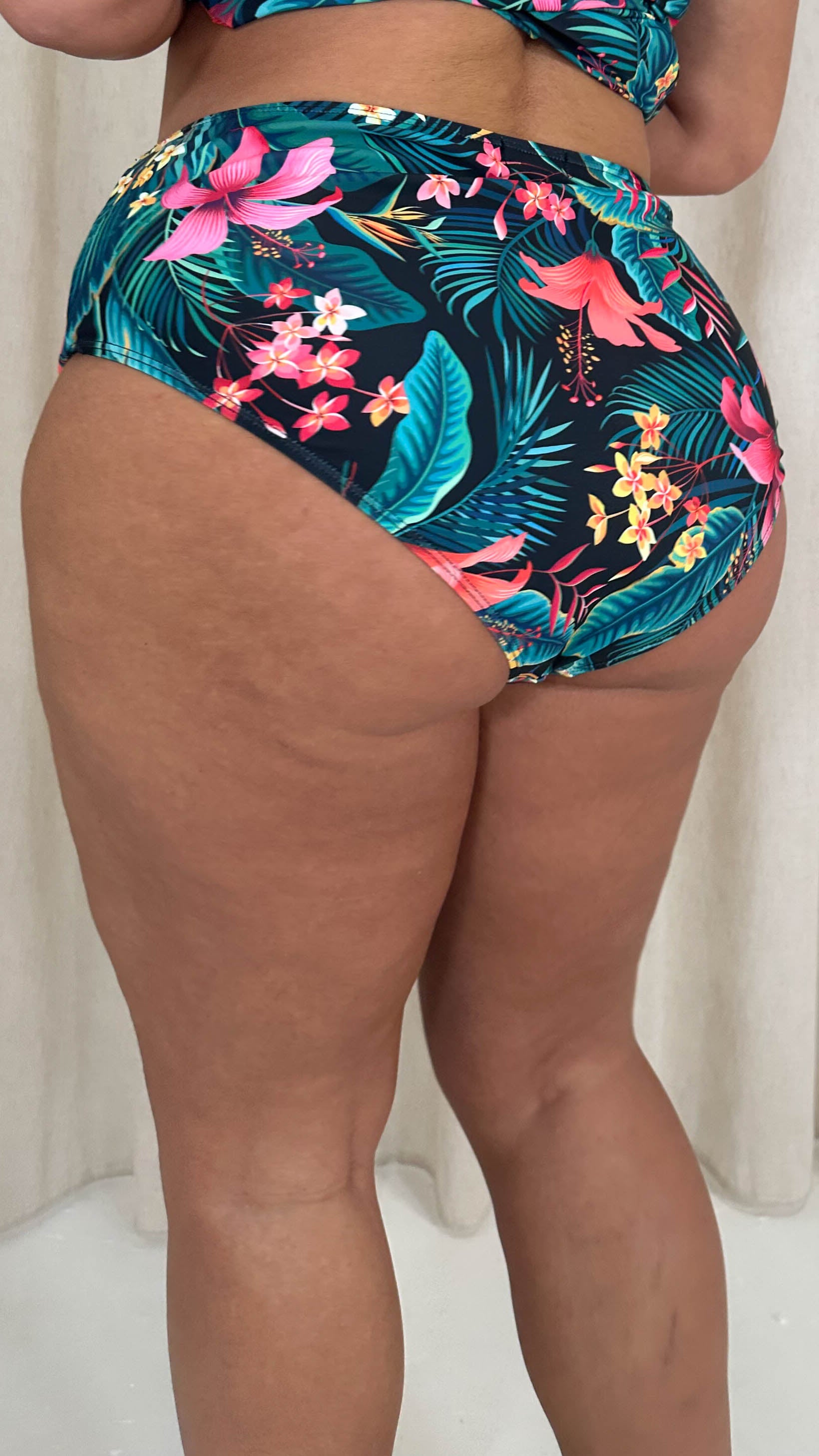 CurveWow Swim Brief Black Floral