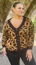 CurveWow Knitted Cardigan Leopard Print