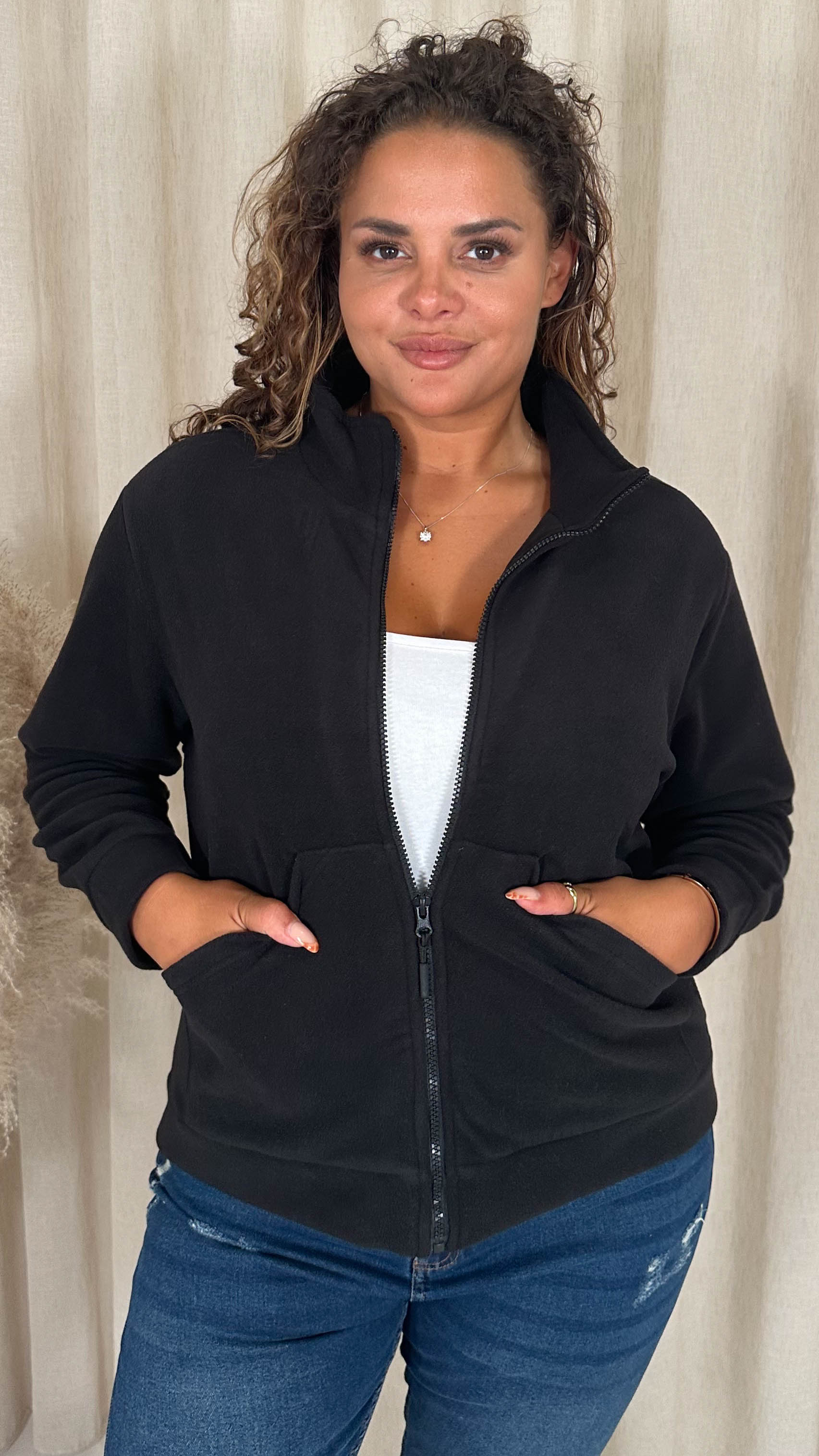 CurveWow Polar Fleece Jacket Black