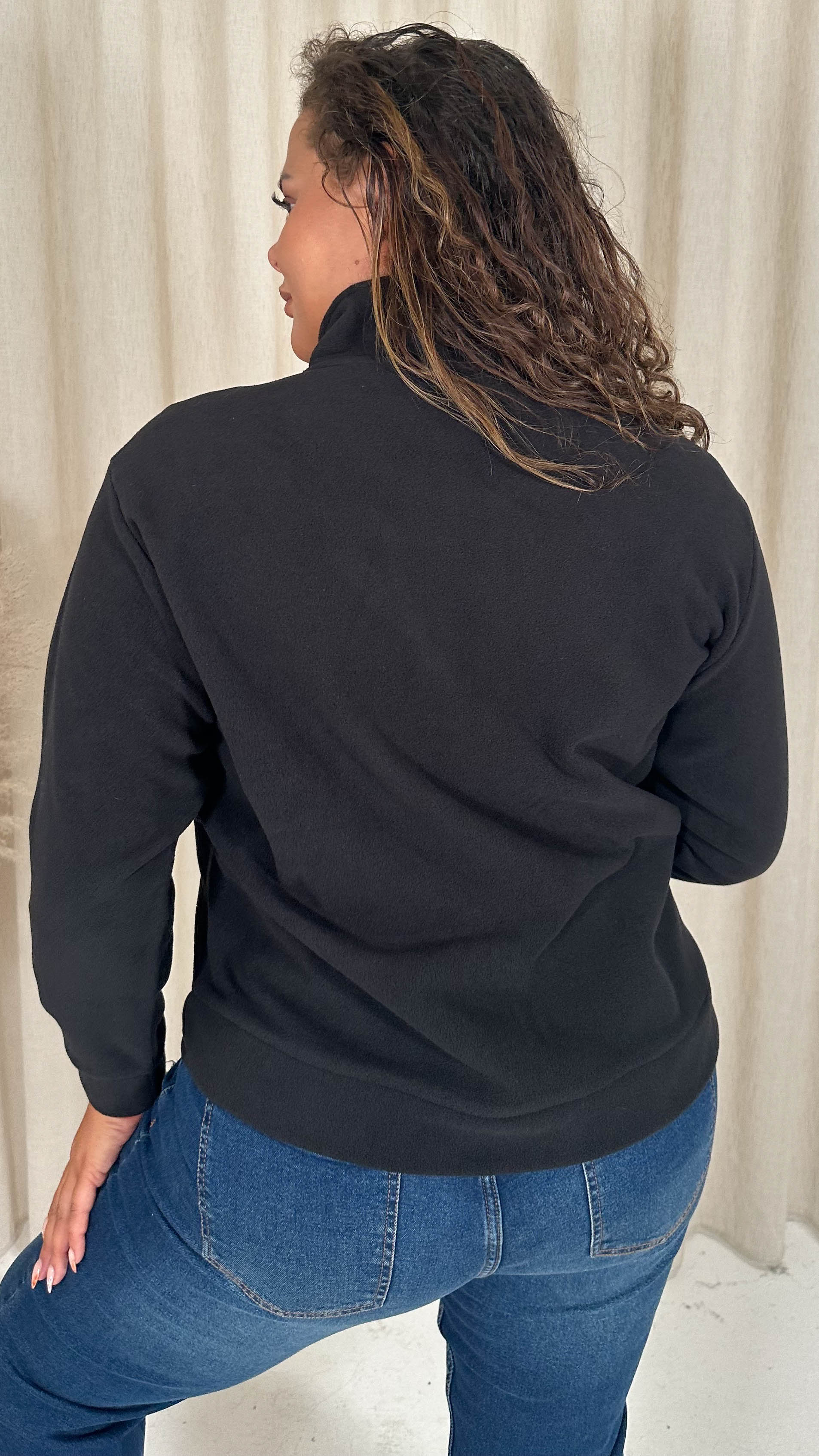 CurveWow Polar Fleece Jacket Black