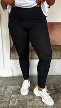 CurveWow 2 Pack Basic Leggings Black/Grey