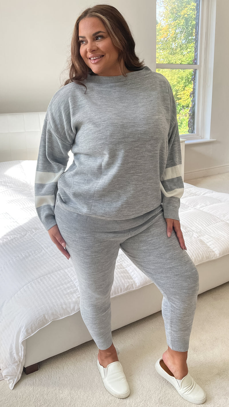 CurveWow Knitted Co-Ord Grey