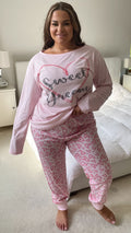 CurveWow 'Sweet Dreams' Long Sleeve PJ Set Pink