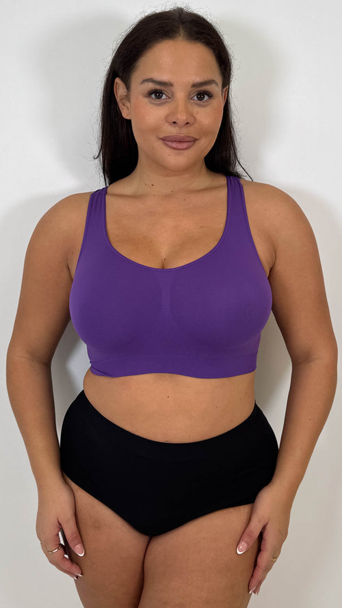 Curvy Seam Free Comfort Bra Purple