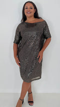 CurveWow Sequin Midi Black & Gold