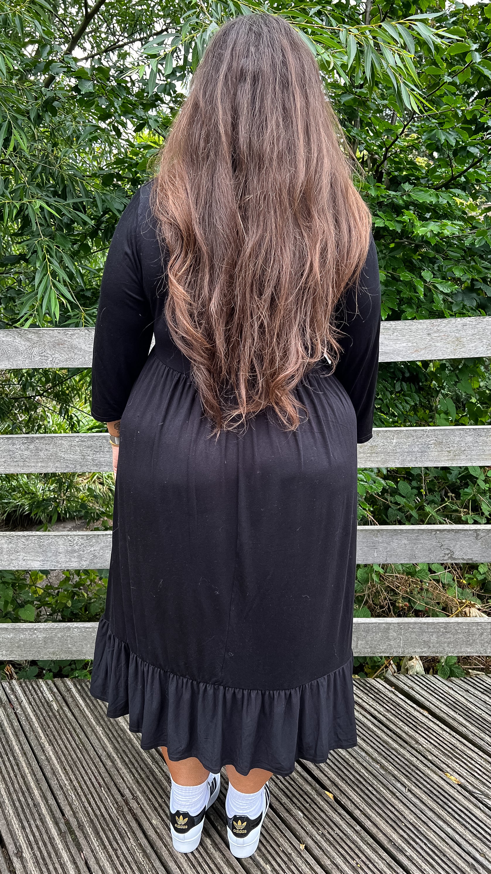 CurveWow Tiered Smock Dress Black