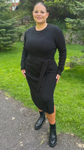 CurveWow Knitted Jumper Dress Black
