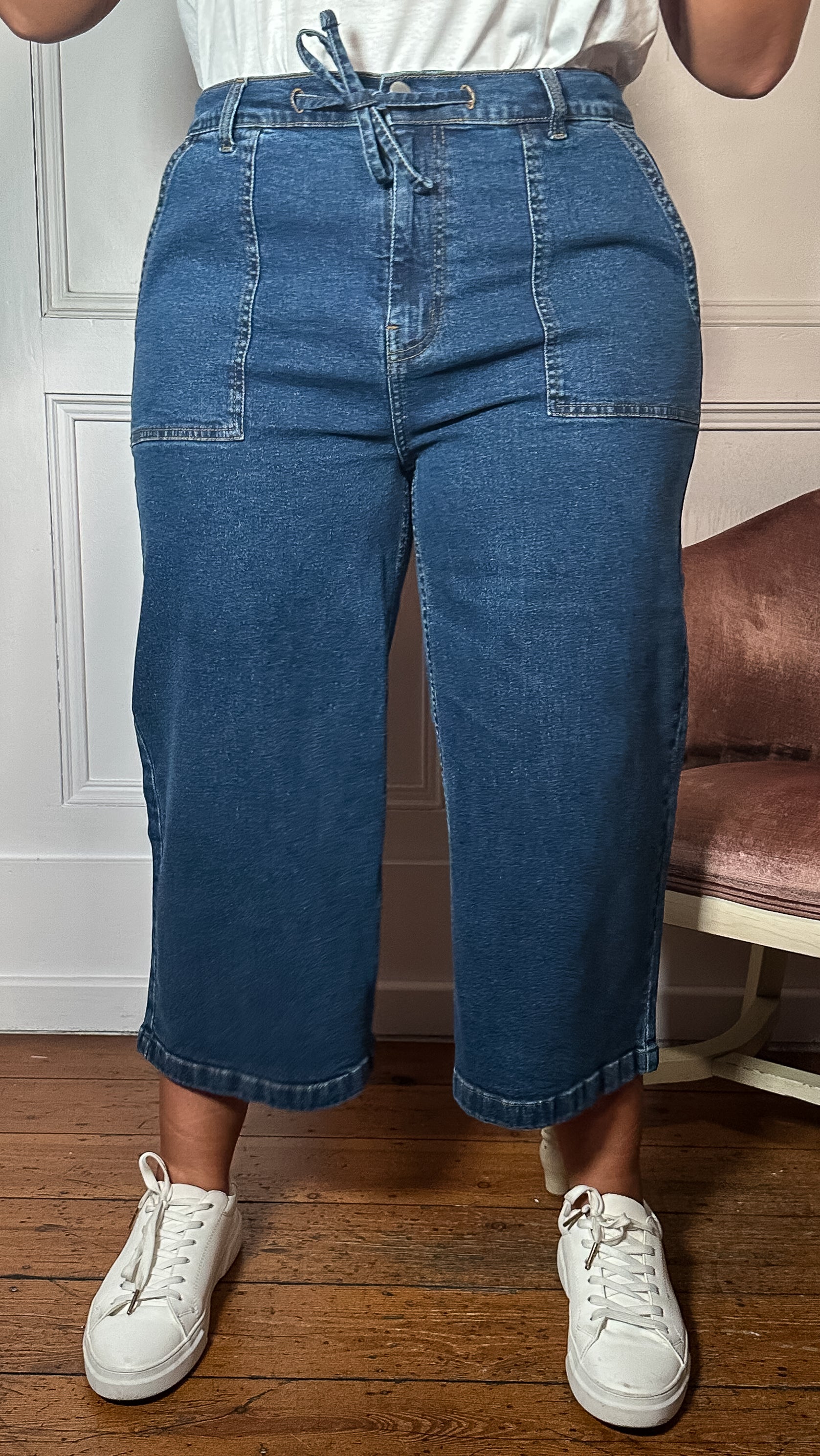 CurveWow Denim Culotte Mid Wash