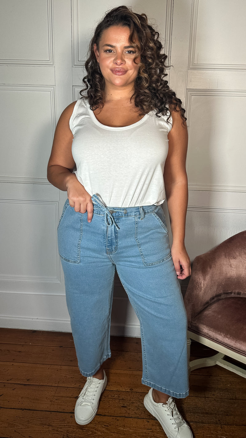 CurveWow Denim Culotte Light Wash