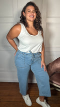 CurveWow Denim Culotte Light Wash