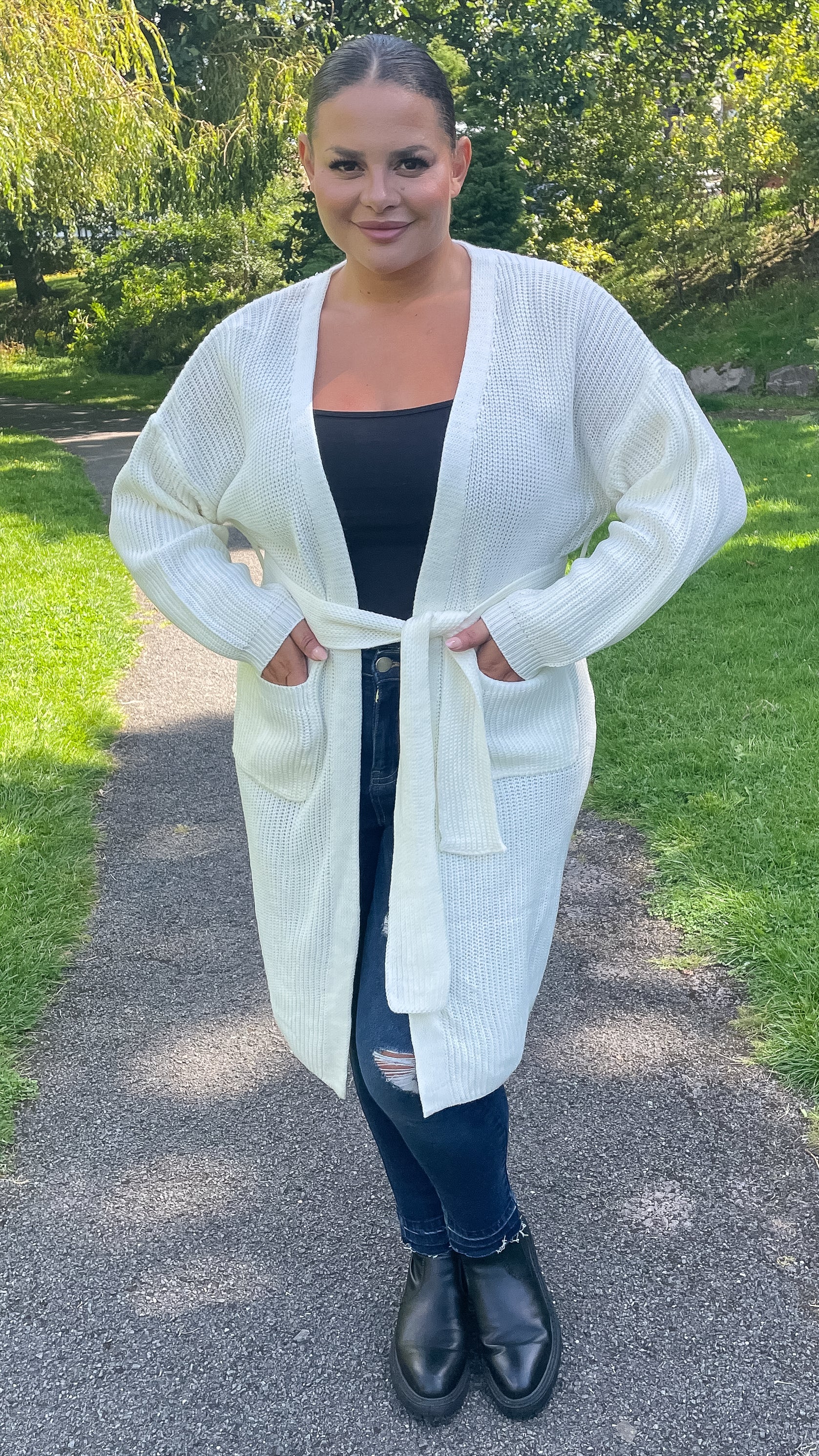 CurveWow Maxi Cardigan Cream