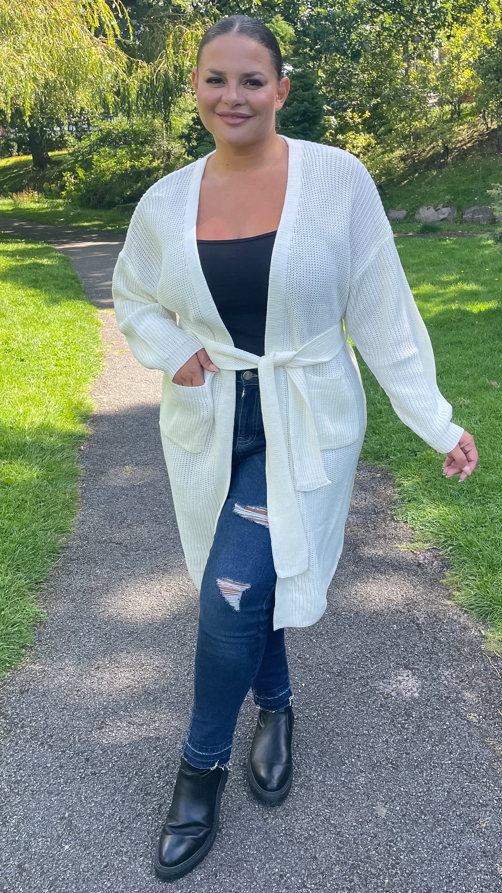 CurveWow Maxi Cardigan Cream