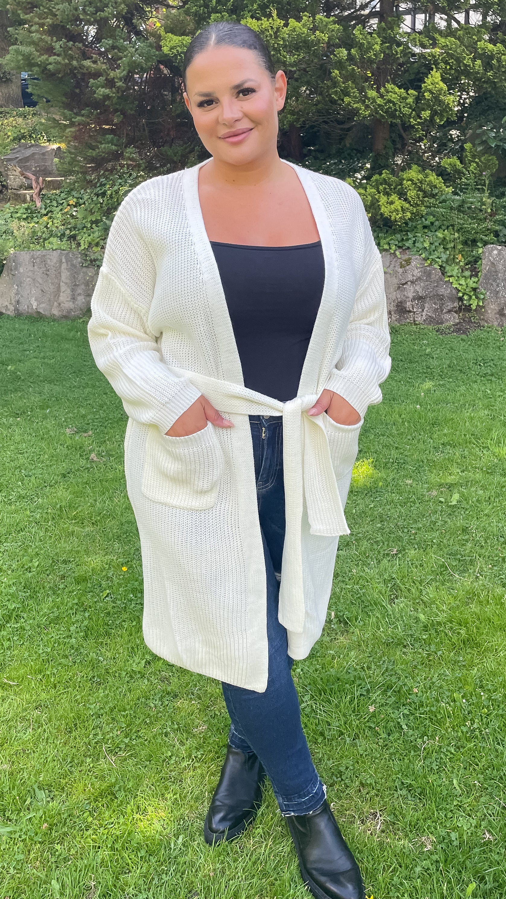 CurveWow Maxi Cardigan Cream