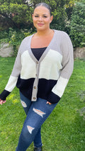 CurveWow Knitted Colour Block Cardigan