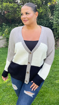 CurveWow Knitted Colour Block Cardigan