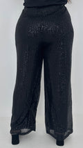 CurveWow Sequin Wide Leg Trouser Black