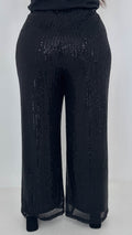 CurveWow Sequin Wide Leg Trouser Black
