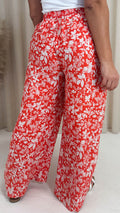 CurveWow Wideleg Trouser Red Floral