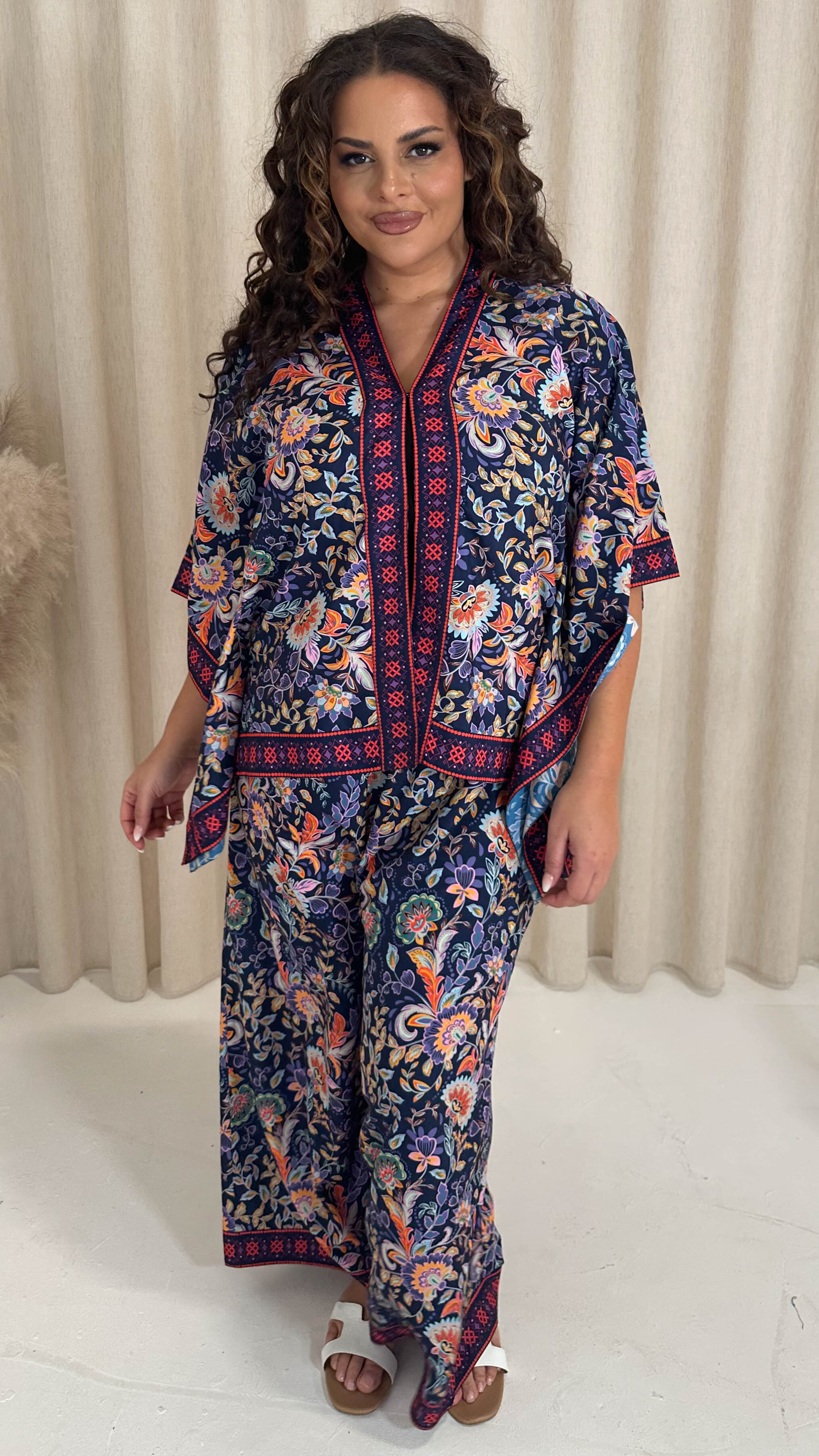 CurveWow Printed Kaftan Top Multi Floral