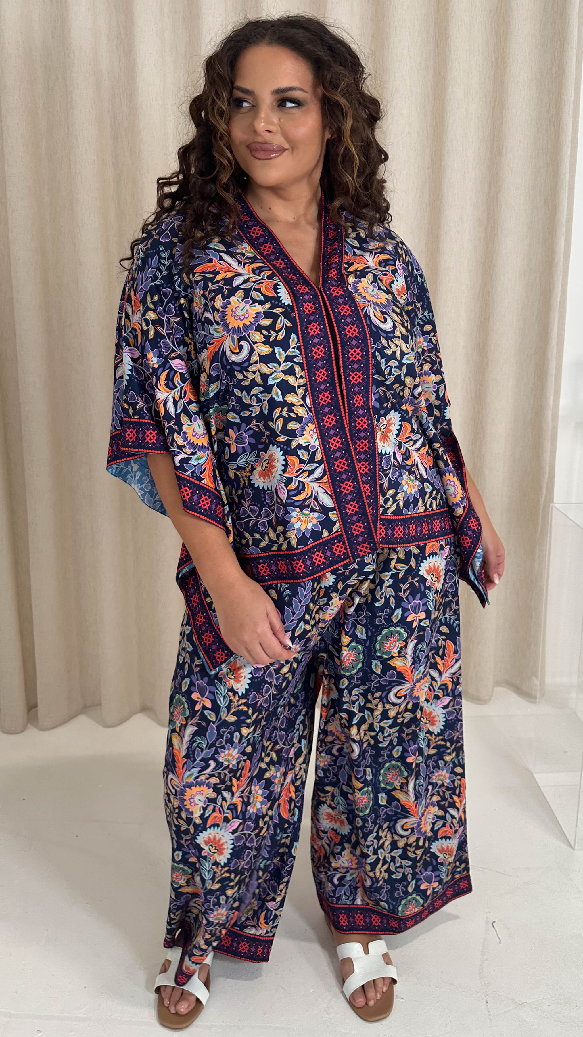 CurveWow Printed Kaftan Top Multi Floral