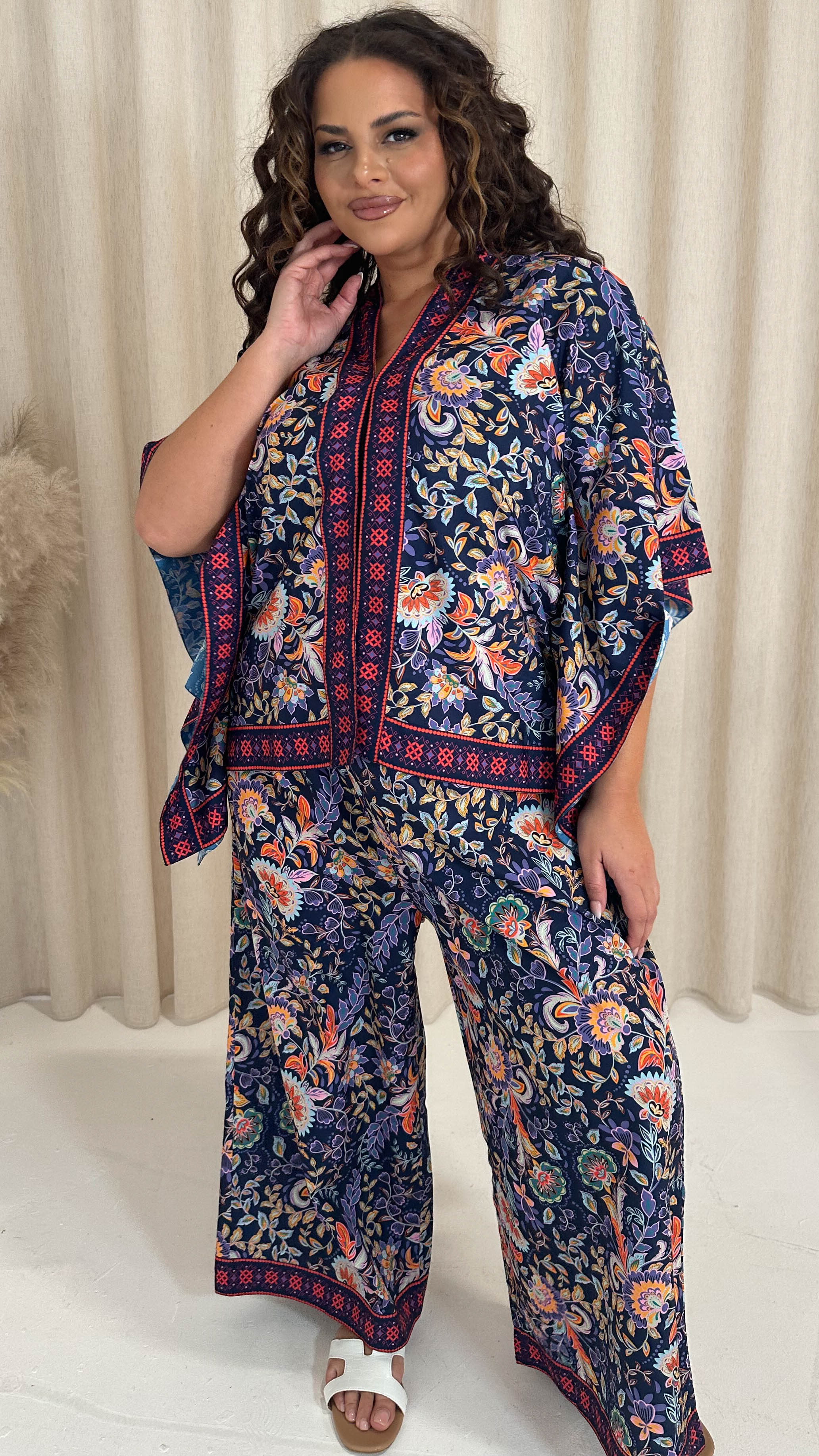 CurveWow Printed Kaftan Top Multi Floral