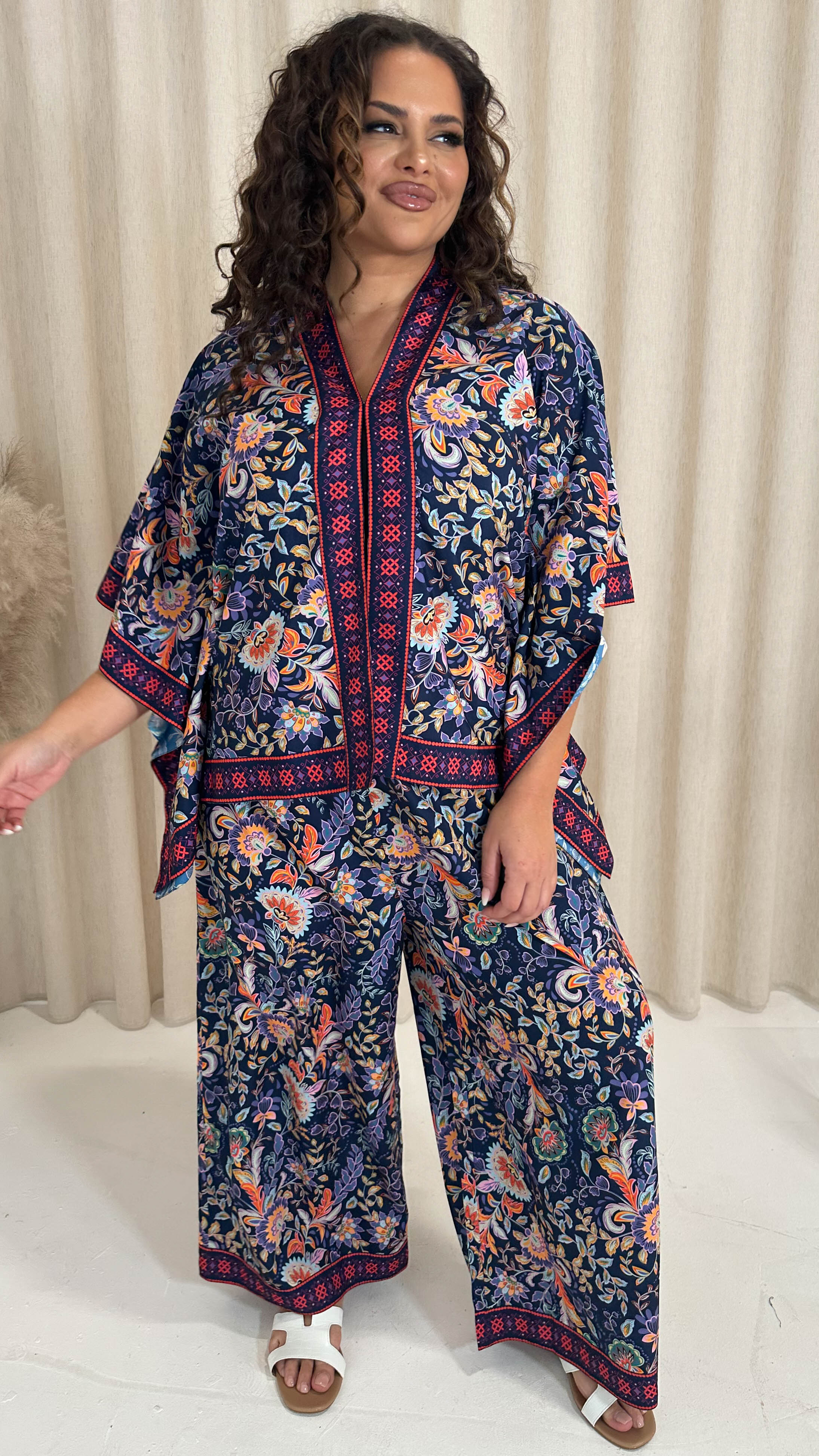 CurveWow Printed Kaftan Top Multi Floral