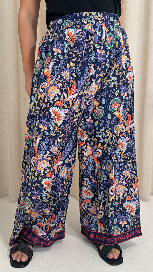 CurveWow Printed Wide Leg Trouser Multi Floral