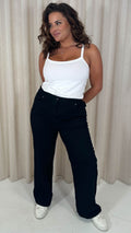CurveWow Wide Leg Jeans Black