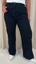 CurveWow Wide Leg Jeans Black